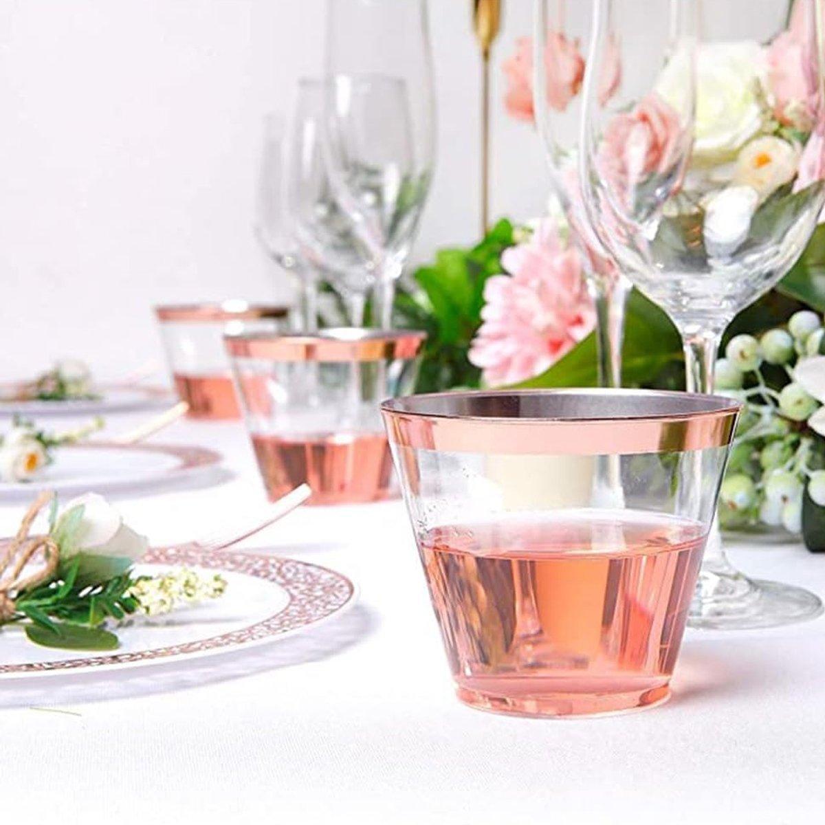 100pcs 9OZ Hot Gold Silver Plastic Wine Cup Western Food Cup Ice Cream - Silver V528-PLASTIC-CUP-100PCS-SILVER-548997