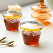 100pcs 9OZ Hot Gold Silver Plastic Wine Cup Western Food Cup Ice Cream - Silver V528-PLASTIC-CUP-100PCS-SILVER-548997