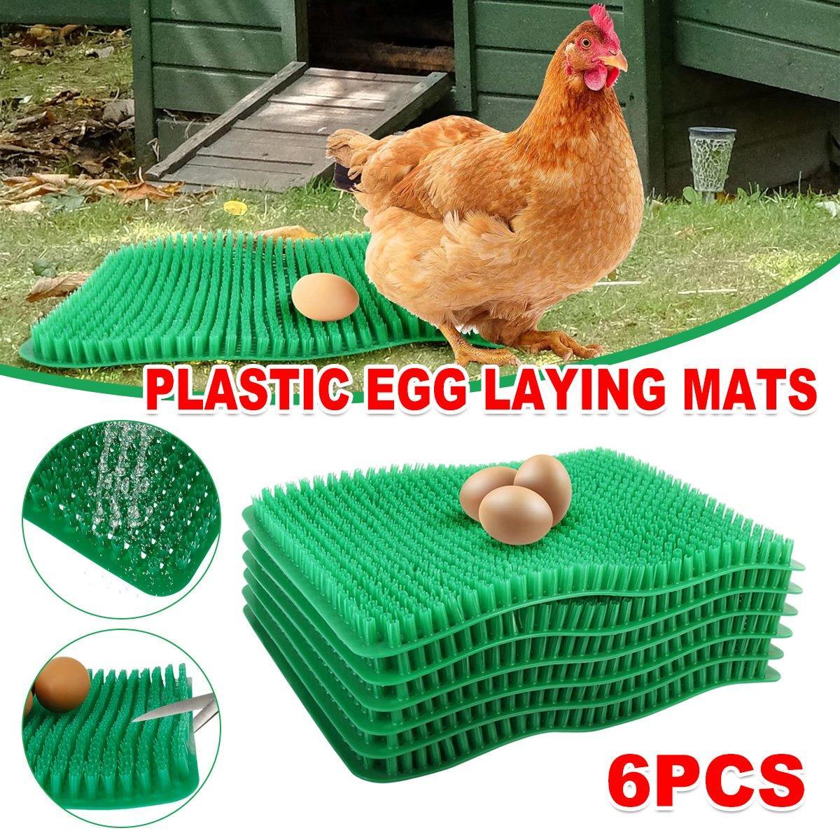 6PCS Egg Laying Box Mat Plastic Chicken Nest Grass Pad Imitation Grass Gasket V528-PLASTIC-GASKET-GREEN-6PCS-811297