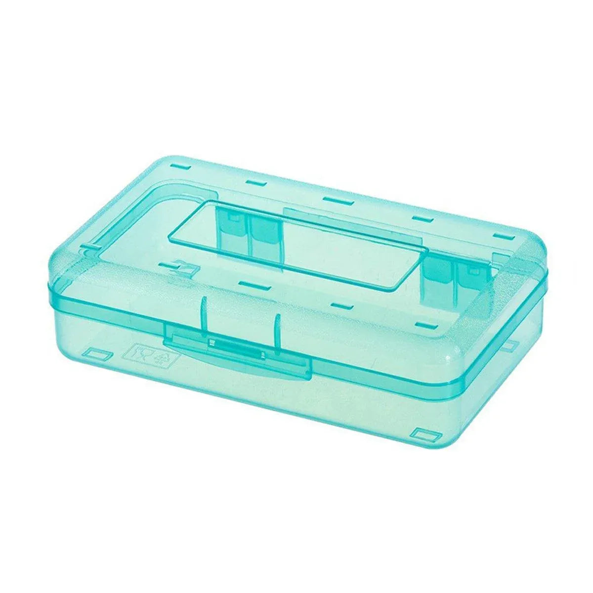 Large Capacity Transparent Plastic Pencil Case Multifunctional Student Art Box - Light Green V528-PLASTIC-PENCIL-CASE-GREEN-315745
