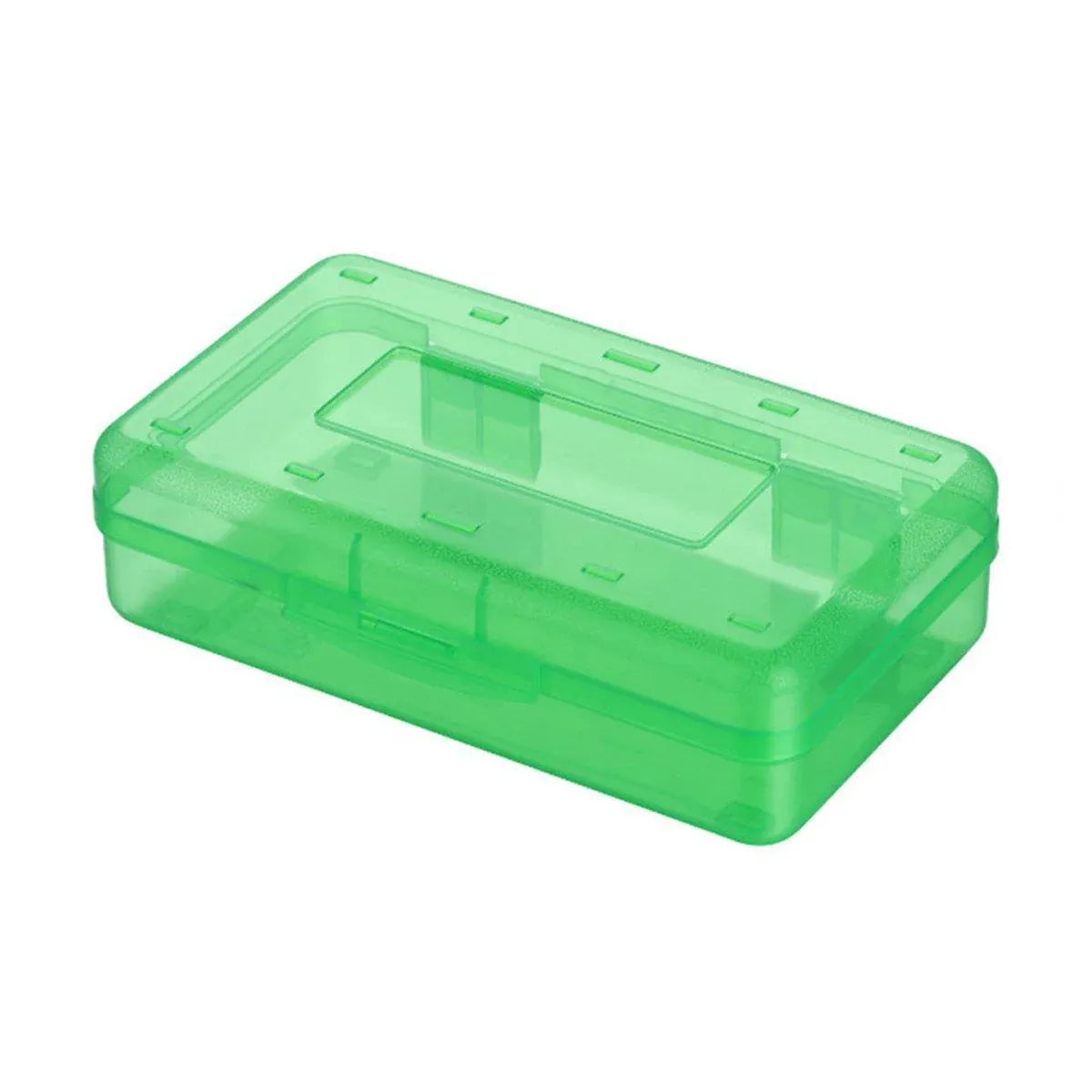 Large Capacity Transparent Plastic Pencil Case Multifunctional Student Art Box - Green V528-PLASTIC-PENCIL-CASE-GREEN-896715