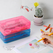 Large Capacity Transparent Plastic Pencil Case Multifunctional Student Art Box - Green V528-PLASTIC-PENCIL-CASE-GREEN-896715