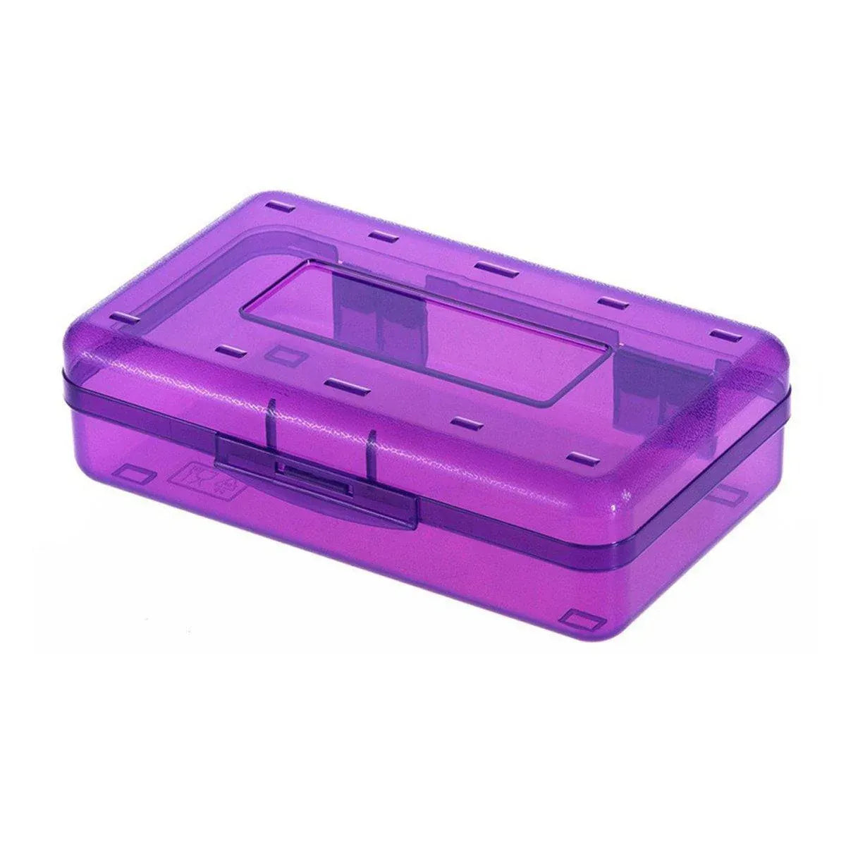 Large Capacity Transparent Plastic Pencil Case Multifunctional Student Art Box - Purple V528-PLASTIC-PENCIL-CASE-PURPLE-364725