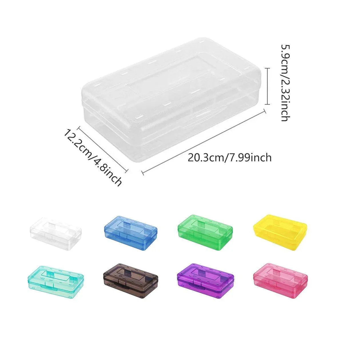 Large Capacity Transparent Plastic Pencil Case Multifunctional Student Art Box - Purple V528-PLASTIC-PENCIL-CASE-PURPLE-364725