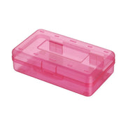 Large Capacity Transparent Plastic Pencil Case Multifunctional Student Art Box - Red V528-PLASTIC-PENCIL-CASE-RED-651305