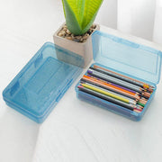 Large Capacity Transparent Plastic Pencil Case Multifunctional Student Art Box - Red V528-PLASTIC-PENCIL-CASE-RED-651305