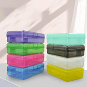 Large Capacity Transparent Plastic Pencil Case Multifunctional Student Art Box - Red V528-PLASTIC-PENCIL-CASE-RED-651305