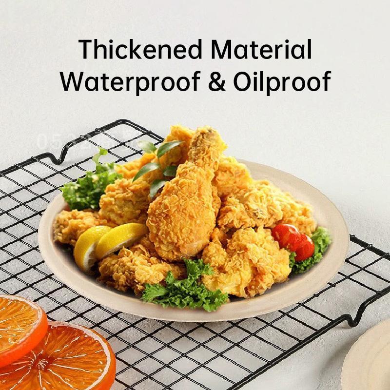 100x Biodegradable Sugarcane Paper Trays - Eco-Friendly & Durable for Food - 7inches-100pcs V528-PLATE-7INCHES-100PCS-457326
