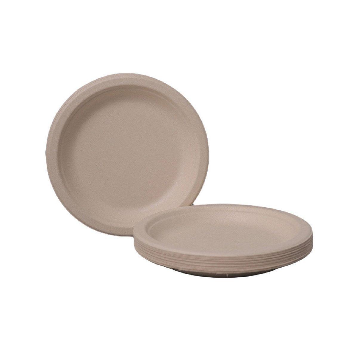 100x Biodegradable Sugarcane Paper Trays - Eco-Friendly & Durable for Food - 7inches-100pcs V528-PLATE-7INCHES-100PCS-457326