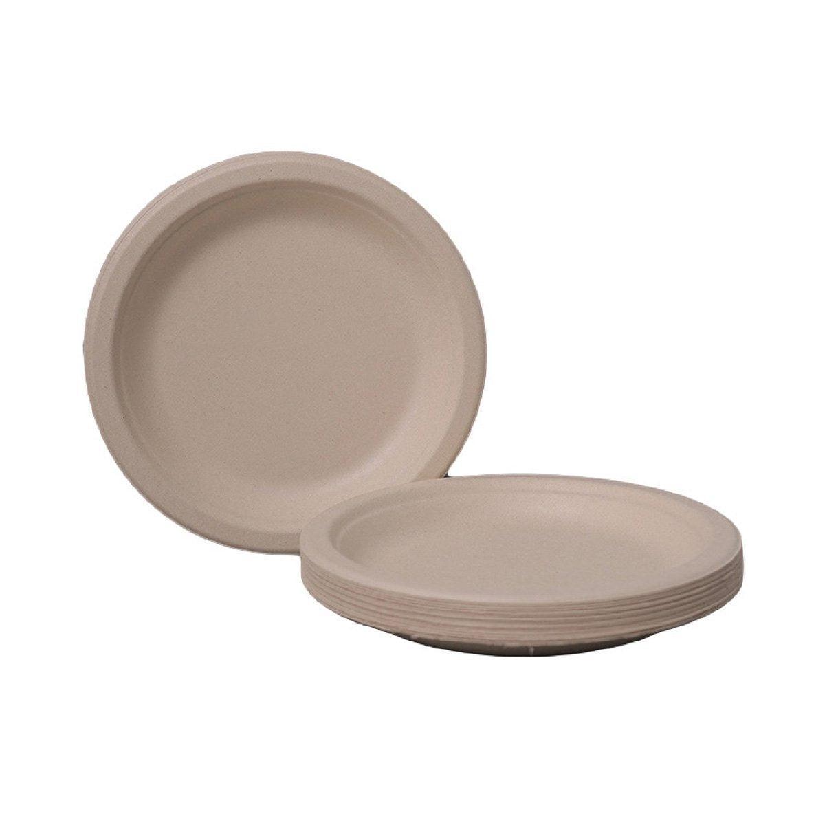 100x Biodegradable Sugarcane Paper Trays - Eco-Friendly & Durable for Food - 7inches-100pcs V528-PLATE-7INCHES-100PCS-457326