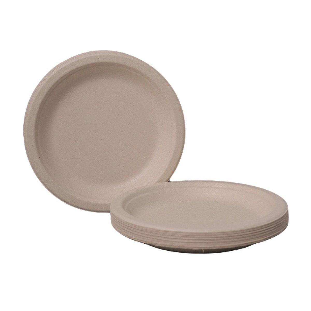 100x Biodegradable Sugarcane Paper Trays - Eco-Friendly & Durable for Food - 7inches-100pcs V528-PLATE-7INCHES-100PCS-457326