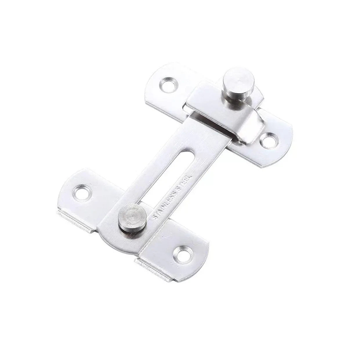 2 Sets 90 Degree Sliding Door Latch Lock Catch Kit for Home Use - Flat-Silver-L V528-PLATE-DRAWING-L-SCREWS-2SET-285169