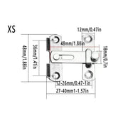 2 Sets 90 Degree Sliding Door Latch Lock Catch Kit for Home Use - Flat-Silver-L V528-PLATE-DRAWING-L-SCREWS-2SET-285169