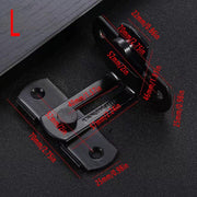 2 Sets 90 Degree Sliding Door Latch Lock Catch Kit for Home Use - Flat-Silver-L V528-PLATE-DRAWING-L-SCREWS-2SET-285169