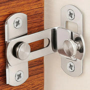 2 Sets 90 Degree Sliding Door Latch Lock Catch Kit for Home Use - Flat-Silver-L V528-PLATE-DRAWING-L-SCREWS-2SET-285169