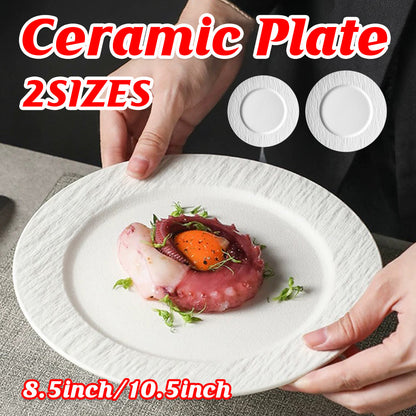 Ceramic Steak Vegetable Dessert Salad Plate Home Dinner Plate Kitchen Dining - 10.5inch V528-PLATE-WHITE-105-614486