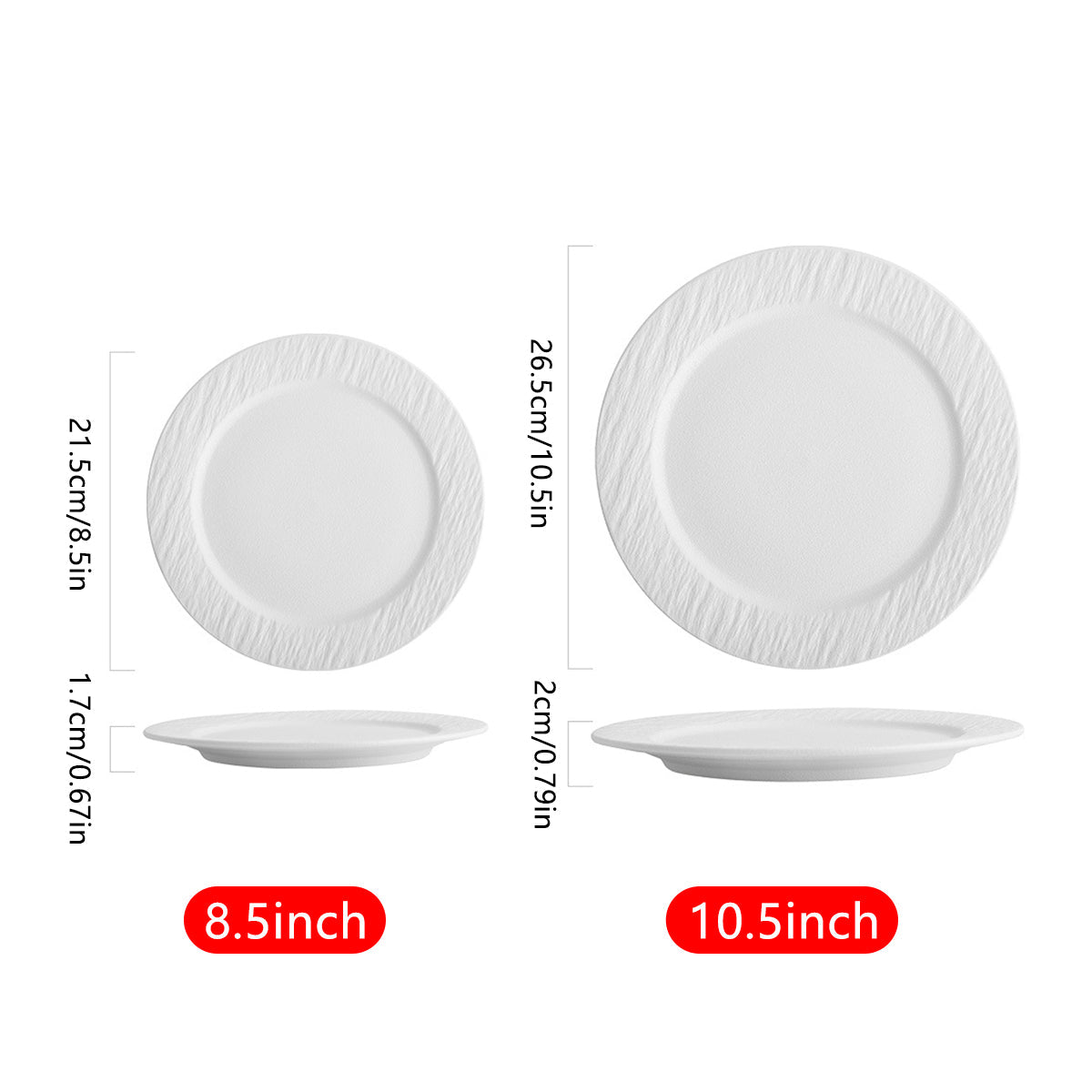 Ceramic Steak Vegetable Dessert Salad Plate Home Dinner Plate Kitchen Dining - 8.5inch