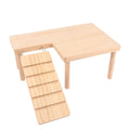 Hamster Wood Stand Platform with Ladder Small Animal Toy Hamster Rat Accessories - L-shape V528-PLATFORM-L-587395
