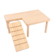 Hamster Wood Stand Platform with Ladder Small Animal Toy Hamster Rat Accessories - L-shape V528-PLATFORM-L-587395