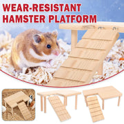 Hamster Wood Stand Platform with Ladder Small Animal Toy Hamster Rat Accessories - L-shape V528-PLATFORM-L-587395
