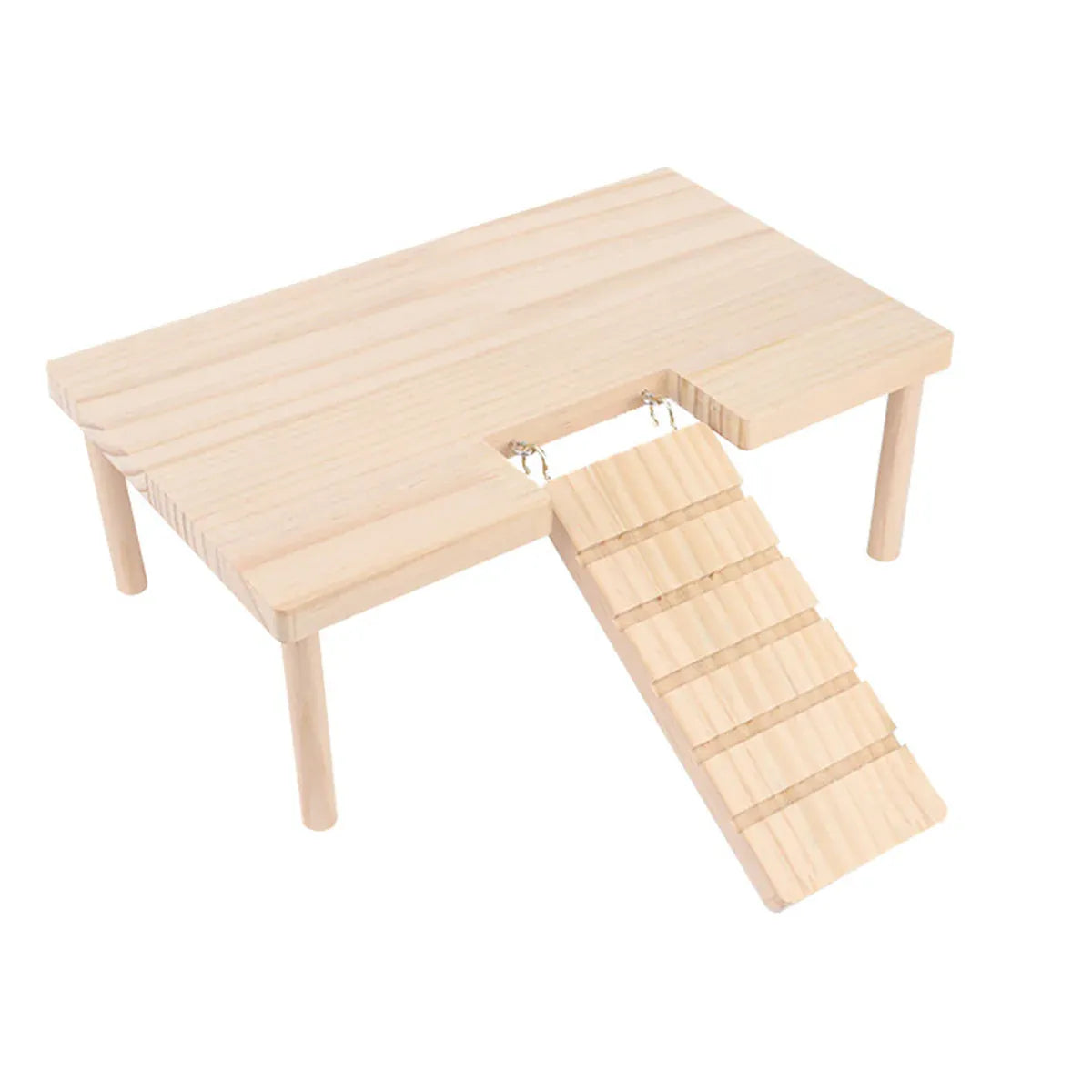 Hamster Wood Stand Platform with Ladder Small Animal Toy Hamster Rat Accessories - U-shape V528-PLATFORM-U-949869