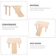 Hamster Wood Stand Platform with Ladder Small Animal Toy Hamster Rat Accessories - U-shape V528-PLATFORM-U-949869