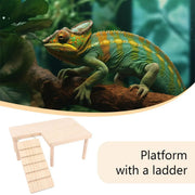 Hamster Wood Stand Platform with Ladder Small Animal Toy Hamster Rat Accessories - U-shape V528-PLATFORM-U-949869