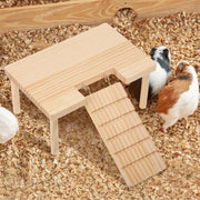 Hamster Wood Stand Platform with Ladder Small Animal Toy Hamster Rat Accessories - U-shape V528-PLATFORM-U-949869