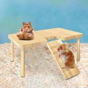 Hamster Wood Stand Platform with Ladder Small Animal Toy Hamster Rat Accessories - U-shape V528-PLATFORM-U-949869