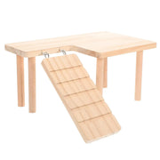 Hamster Wood Stand Platform with Ladder Small Animal Toy Hamster Rat Accessories - U-shape V528-PLATFORM-U-949869