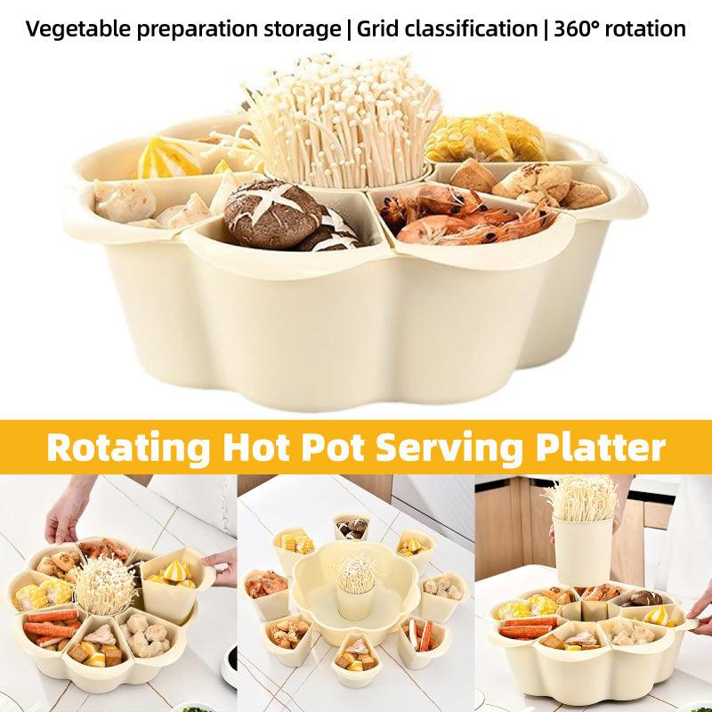 Multifunctional Hot Pot Platter 9 Grid Serving Dish Vegetable Snack Plate Tray V528-PLATTER-WHITE-478893