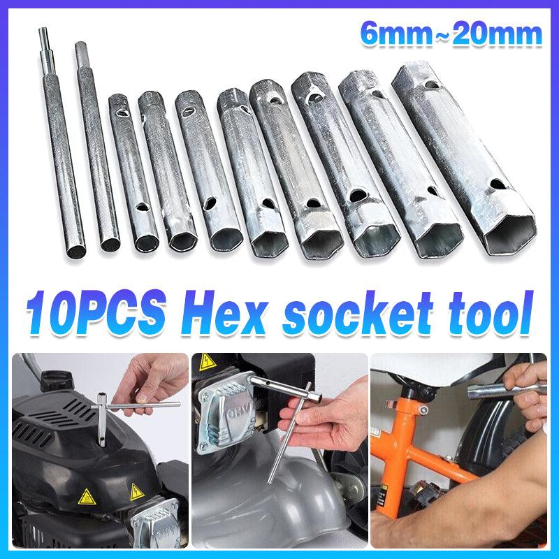 10PCS Spark Plug Wrench Set Hex Socket Spanner Tools for Bike Car and Home Use V528-PLUGPLUMBER-774084