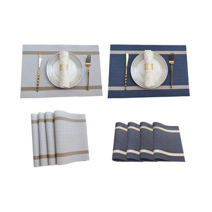 4X Anti-Slip Woven Placemat Waterproof Oil-proof Placemat Heat Resistant PVC Mat - Beige V528-PM-BEIGE-30-45-4PCS-790539