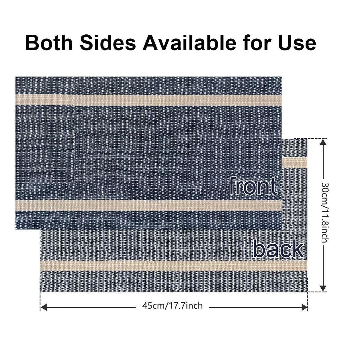 4X Anti-Slip Woven Placemat Waterproof Oil-proof Placemat Heat Resistant PVC Mat - Beige V528-PM-BEIGE-30-45-4PCS-790539