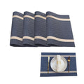 4X Anti-Slip Woven Placemat Waterproof Oil-proof Placemat Heat Resistant PVC Mat - Blue V528-PM-BLUE-30-45-4PCS-290431
