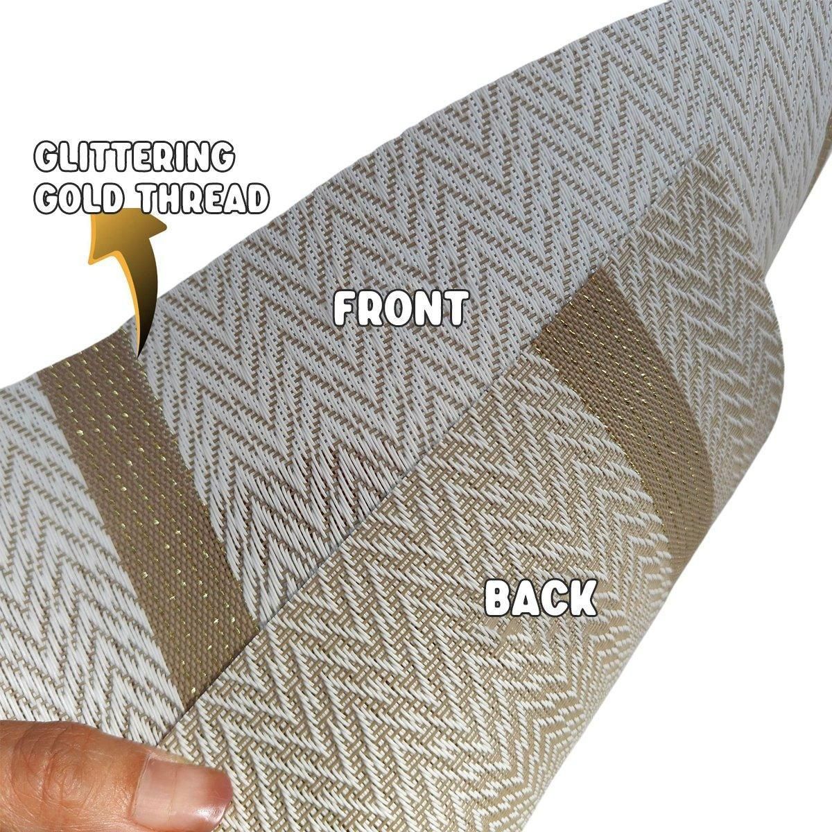 4X Anti-Slip Woven Placemat Waterproof Oil-proof Placemat Heat Resistant PVC Mat - Blue V528-PM-BLUE-30-45-4PCS-290431