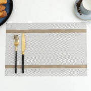 4X Anti-Slip Woven Placemat Waterproof Oil-proof Placemat Heat Resistant PVC Mat - Blue V528-PM-BLUE-30-45-4PCS-290431
