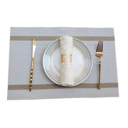 4X Anti-Slip Woven Placemat Waterproof Oil-proof Placemat Heat Resistant PVC Mat - Blue V528-PM-BLUE-30-45-4PCS-290431