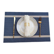 4X Anti-Slip Woven Placemat Waterproof Oil-proof Placemat Heat Resistant PVC Mat - Blue V528-PM-BLUE-30-45-4PCS-290431