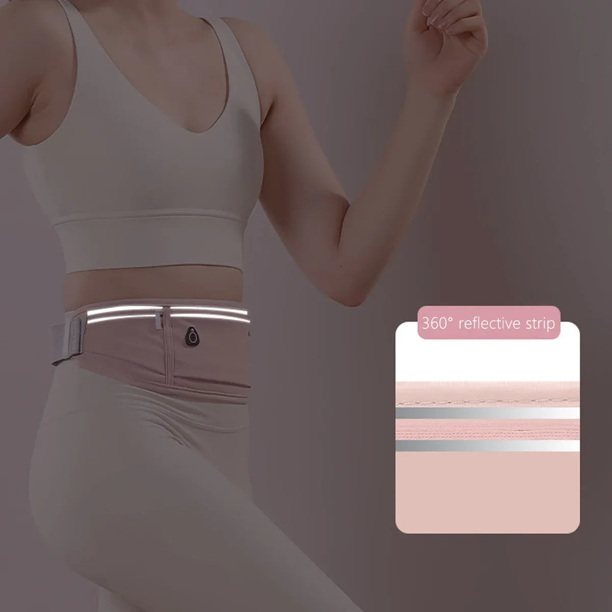 Running Waist Bag Mobile Phone Holder Fitness Sports Small Pouch Adjustable Belt - Dusty Pink V528-POCKET-DUSTY-PINK-356097