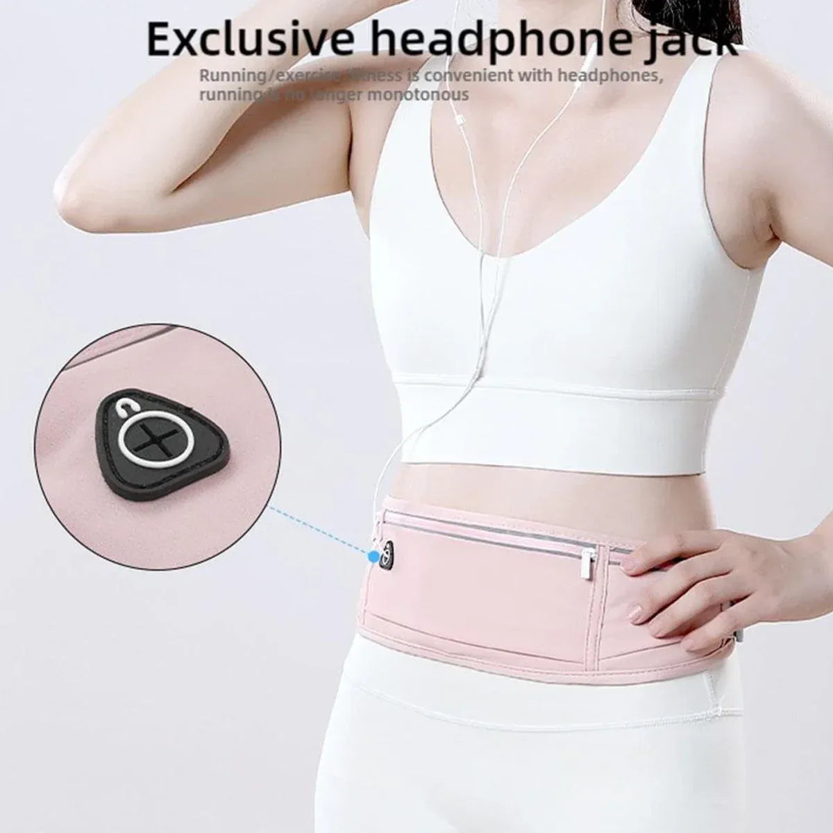 Running Waist Bag Mobile Phone Holder Fitness Sports Small Pouch Adjustable Belt - Light Blue V528-POCKET-LIGHT-BIUE-707623