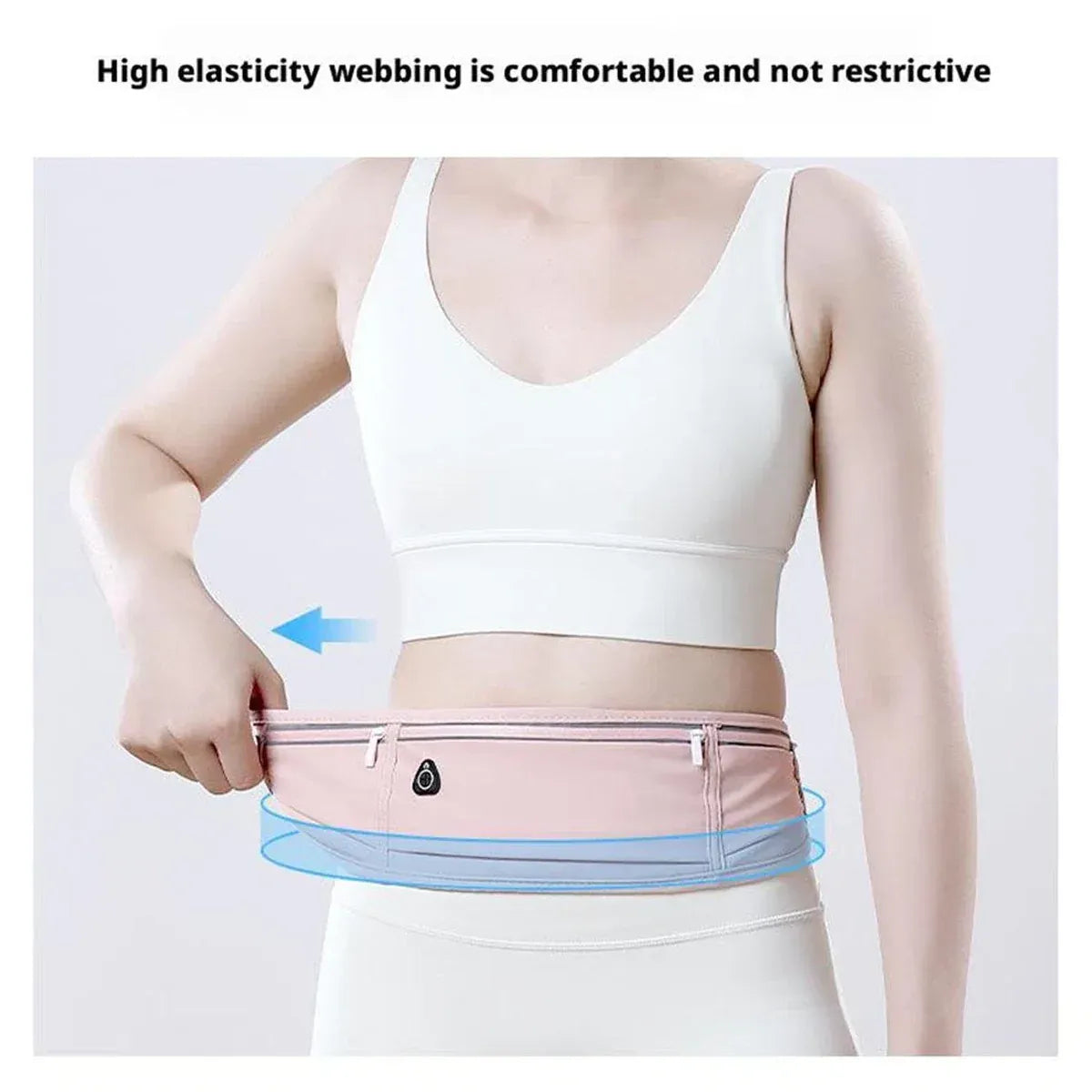 Running Waist Bag Mobile Phone Holder Fitness Sports Small Pouch Adjustable Belt - Light Blue V528-POCKET-LIGHT-BIUE-707623