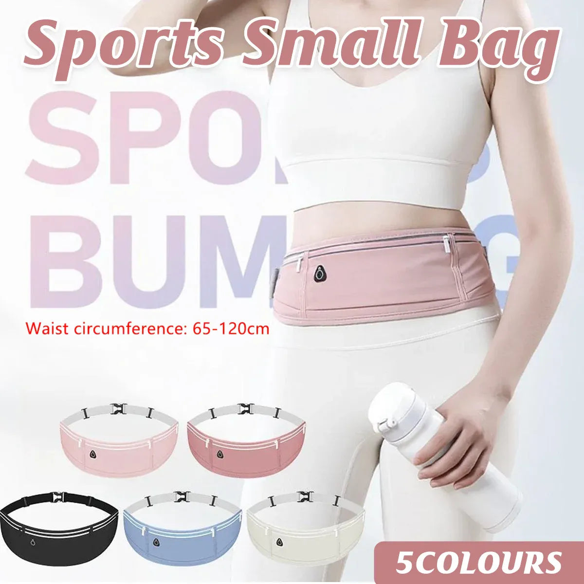 Running Waist Bag Mobile Phone Holder Fitness Sports Small Pouch Adjustable Belt - Shining Grey V528-POCKET-SHINING-GREY-867254