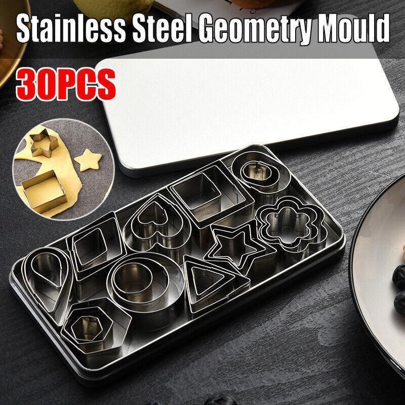 30X Polymer Clay Cutter Stainless Steel Geometry Pottery Tool Cutting Mould Diy V528-POLYMERCLAYCUTTER-787753