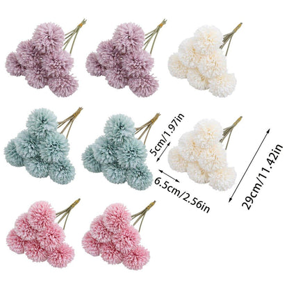 12pcs Artificial Dandelion Fake Flower Simulation Arrangement Desktop Decoration - Blue V528-POMPON-BLUE-12PCS-195692