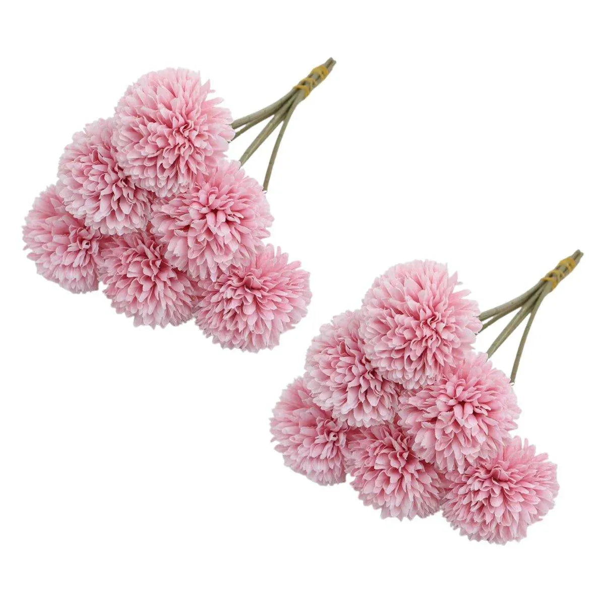 12pcs Artificial Dandelion Fake Flower Simulation Arrangement Desktop Decoration - Pink V528-POMPON-DARK-PINK-12PCS-629239