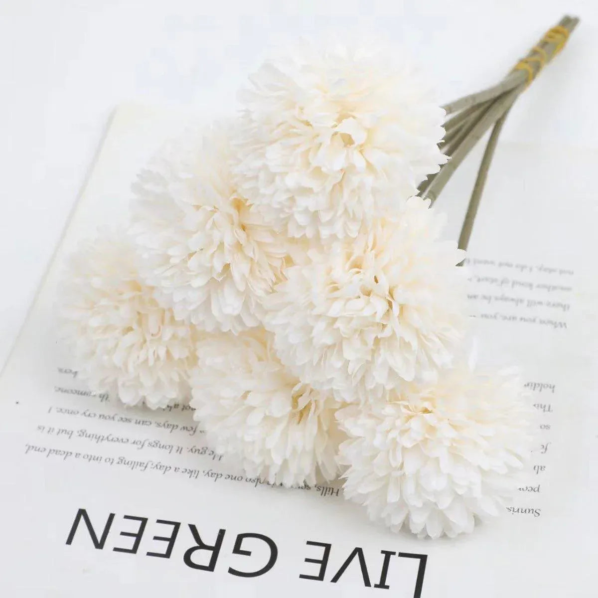 12pcs Artificial Dandelion Fake Flower Simulation Arrangement Desktop Decoration - Pink V528-POMPON-DARK-PINK-12PCS-629239