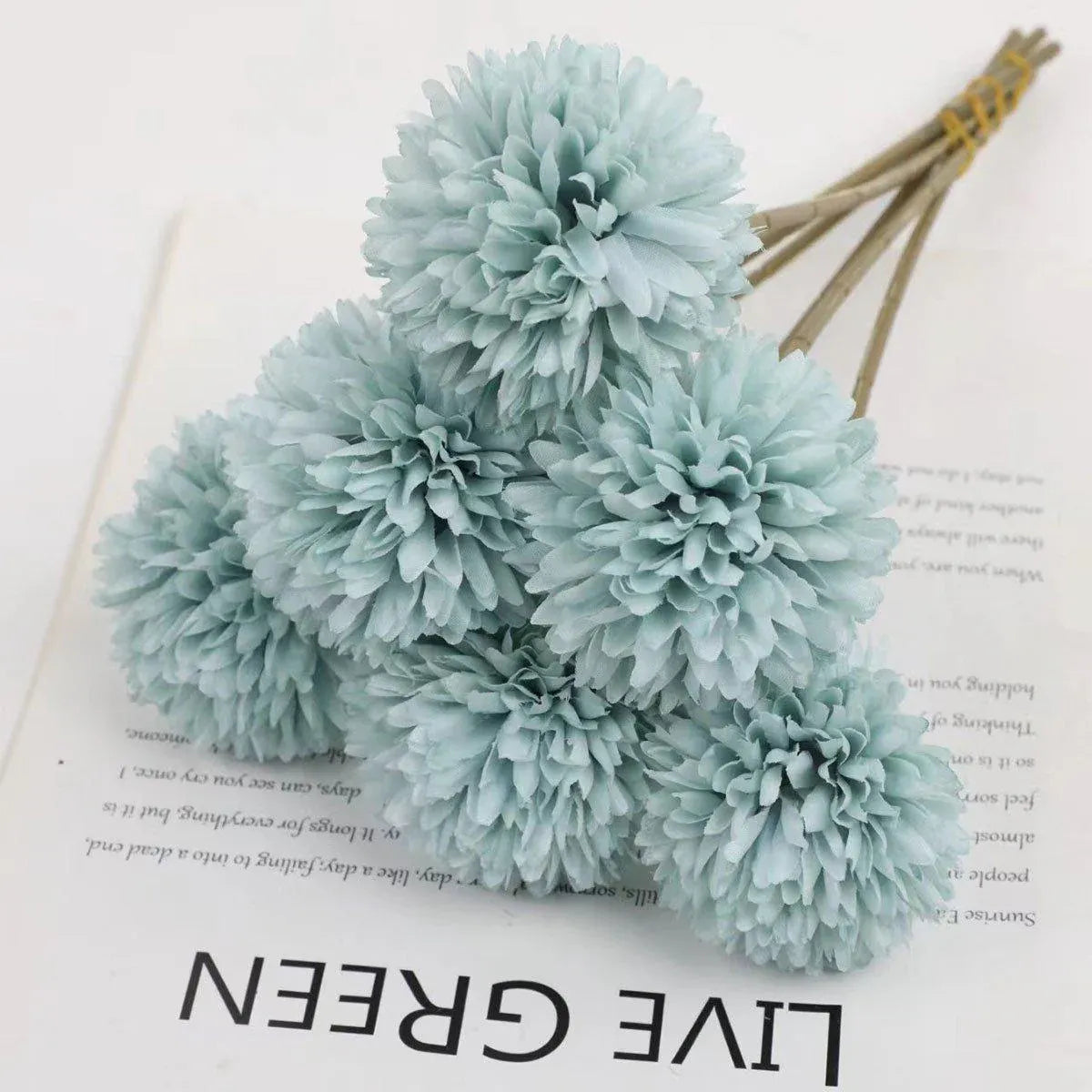 12pcs Artificial Dandelion Fake Flower Simulation Arrangement Desktop Decoration - Pink V528-POMPON-DARK-PINK-12PCS-629239