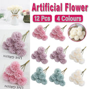 12pcs Artificial Dandelion Fake Flower Simulation Arrangement Desktop Decoration - White V528-POMPON-WHITE-12PCS-948221