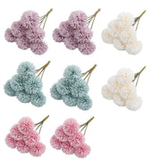 12pcs Artificial Dandelion Fake Flower Simulation Arrangement Desktop Decoration - White V528-POMPON-WHITE-12PCS-948221